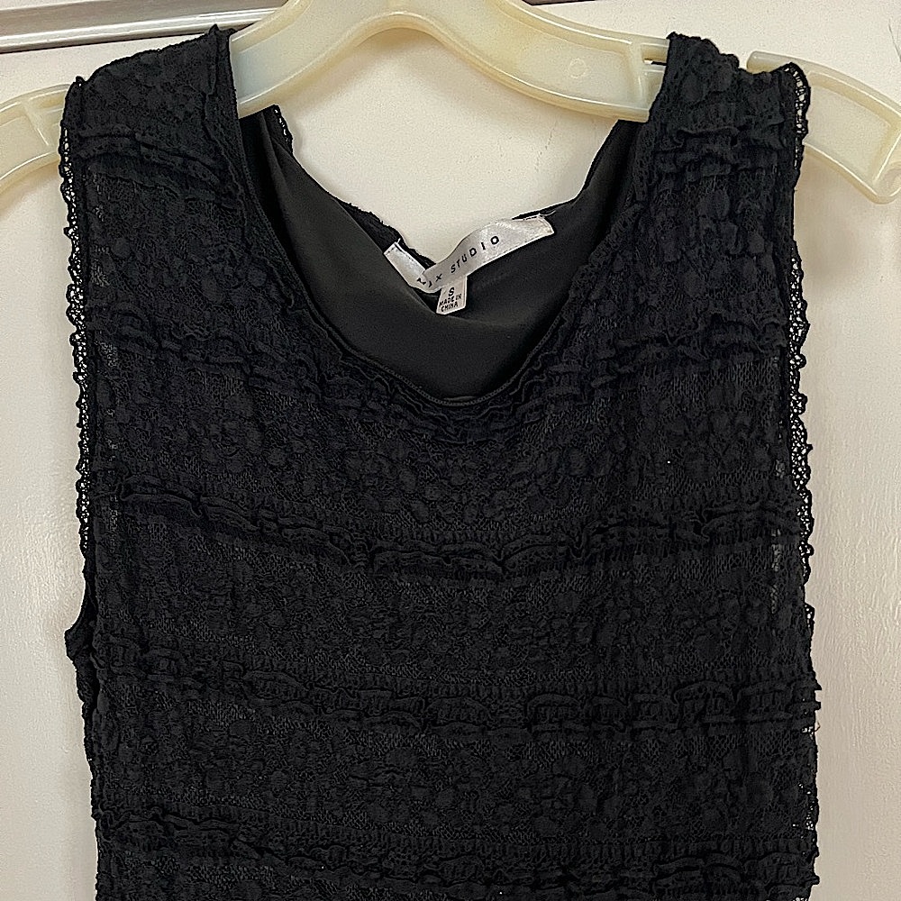 Max studio 3/4 length small black sleeveless dress (pre-owned)